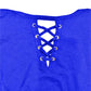 Thalia Sodi Women's Lace-Up-Back Flyaway Cardigan Blue Size Extra Small