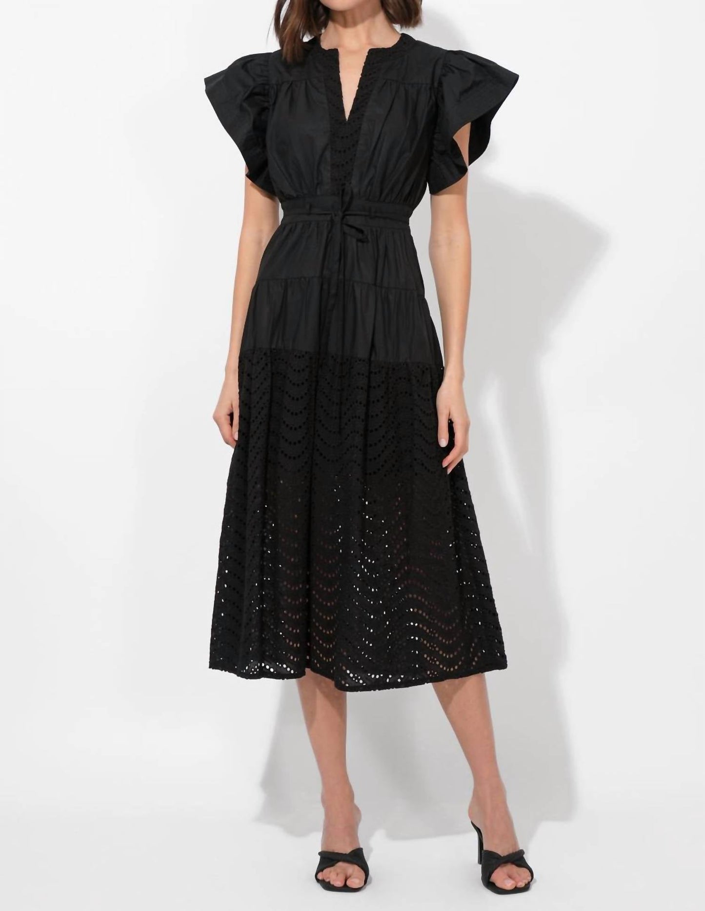 Adelyn Rae - Cameron Eyelet Embroidered Maxi Dress