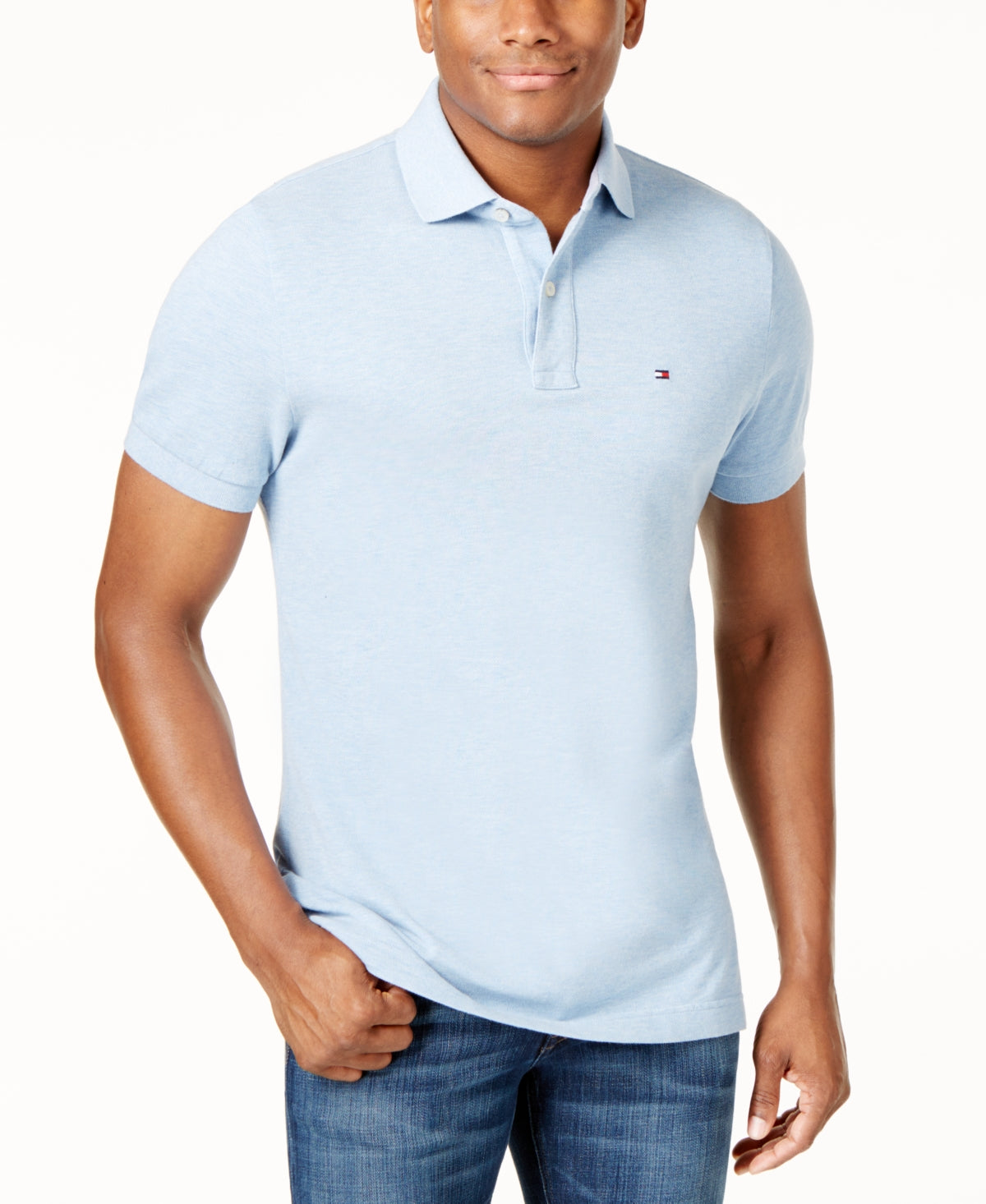 Tommy Hilfiger Men's Custom Fit Polo Blue Size Large