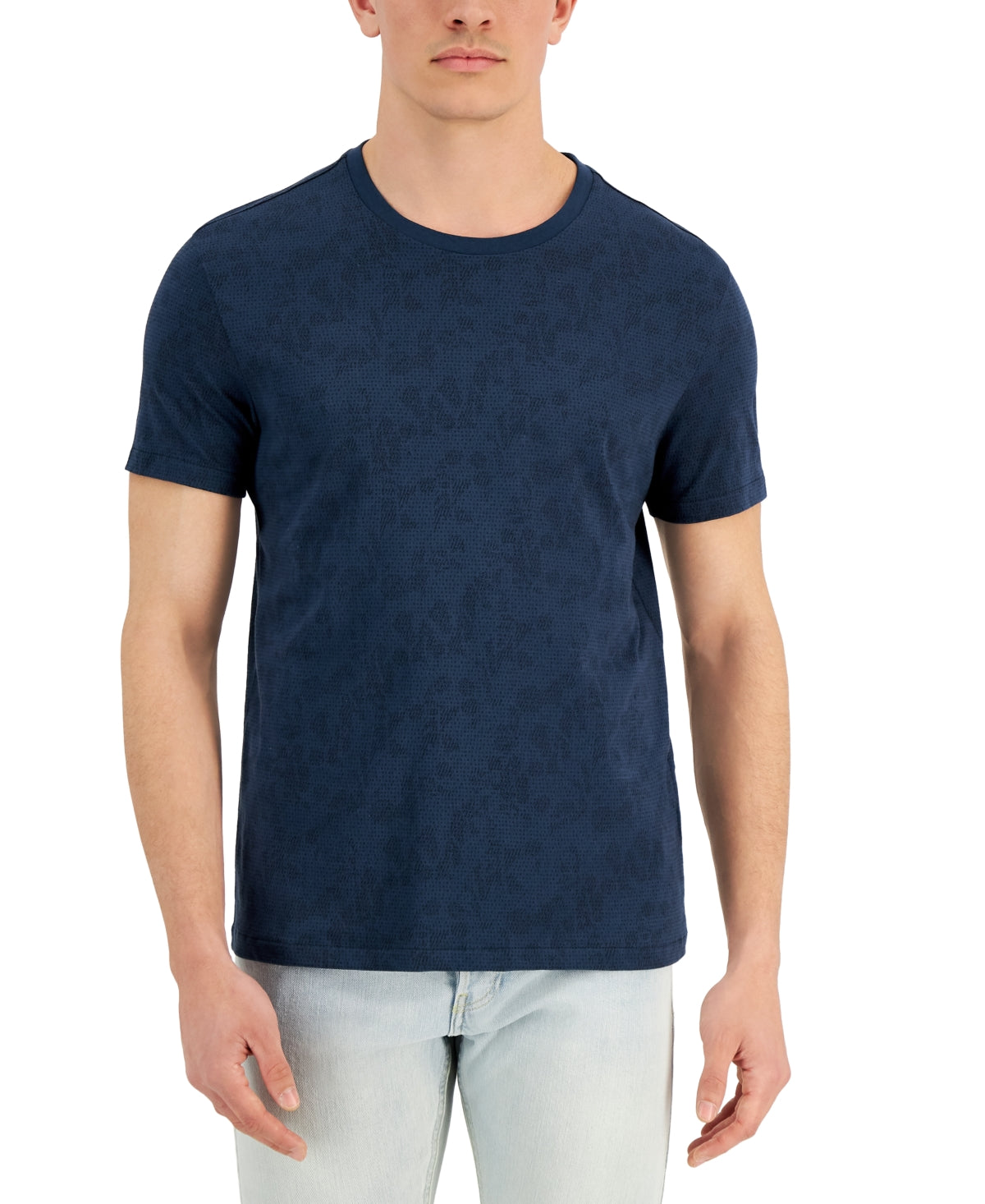 Calvin Klein Men's Logo Print Shirt Blue Size Medium