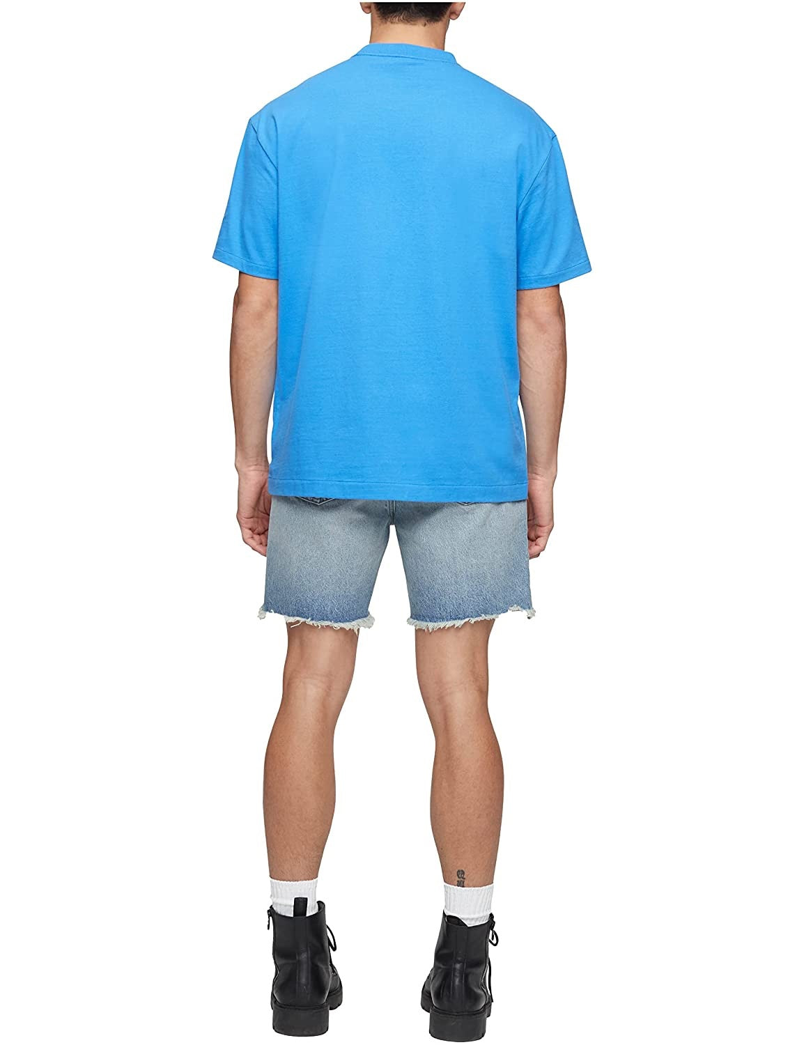Calvin Klein Men's Relaxed Fit Standard Logo Crewneck T-Shirt Blue Size X-Large