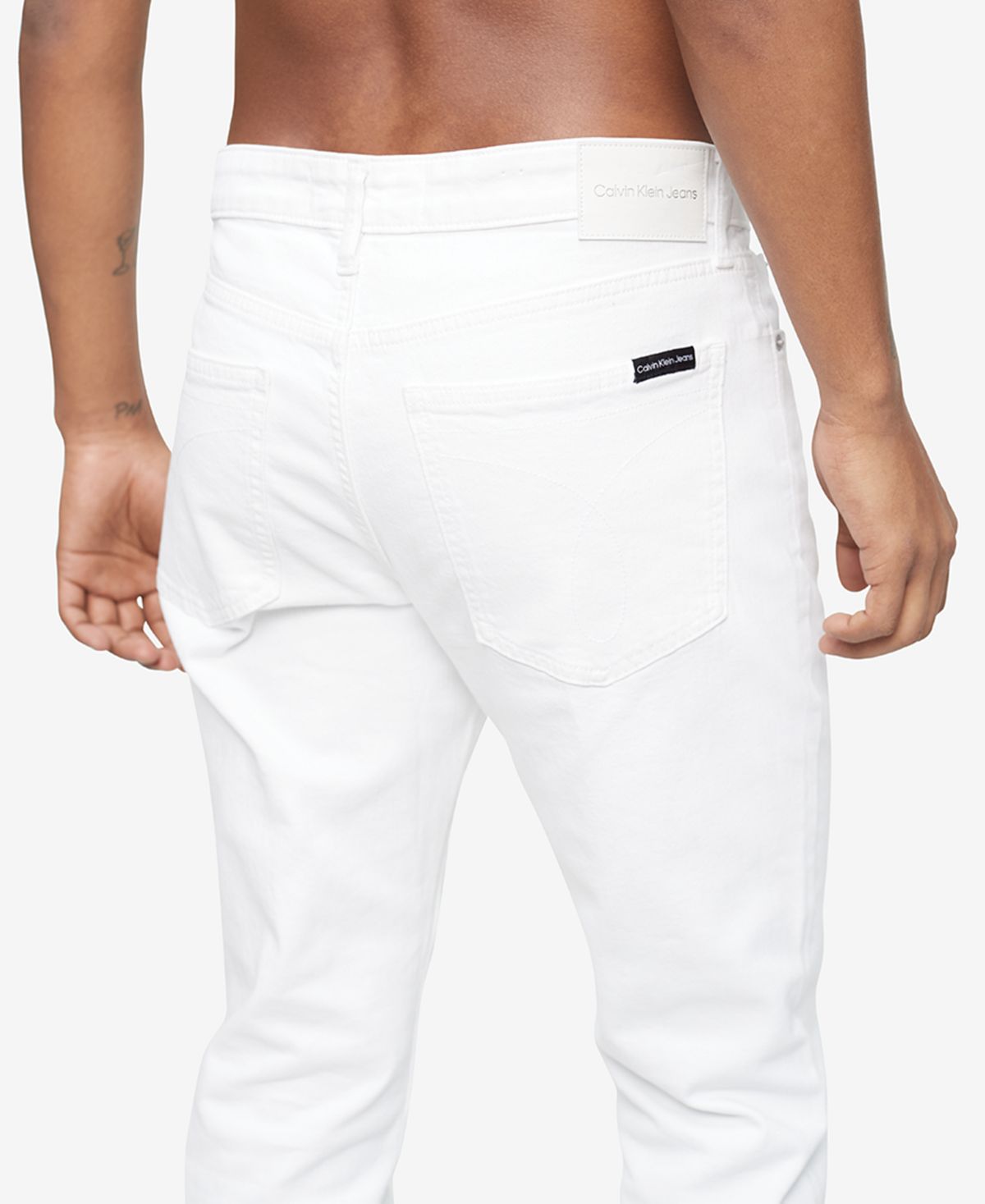 Calvin Klein Men's Lewis Slim Fit Stretch Jeans White Size 38X32