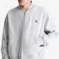 Calvin Klein Men's Relaxed Fit Archive Logo Fleece Bomber Jacket Gray Size Large