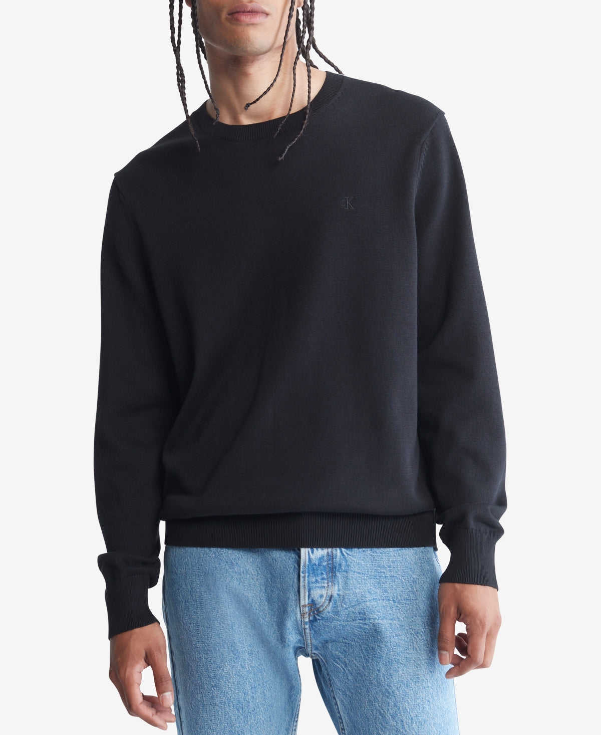 Calvin Klein Men's Supima Cotton Crewneck Sweater Black Size Medium