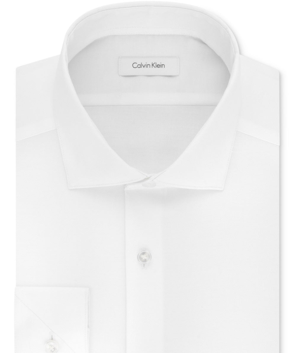 Calvin Klein Men's Slim Fit Non Iron Stretch Dress Shirt White Size 15X32X33