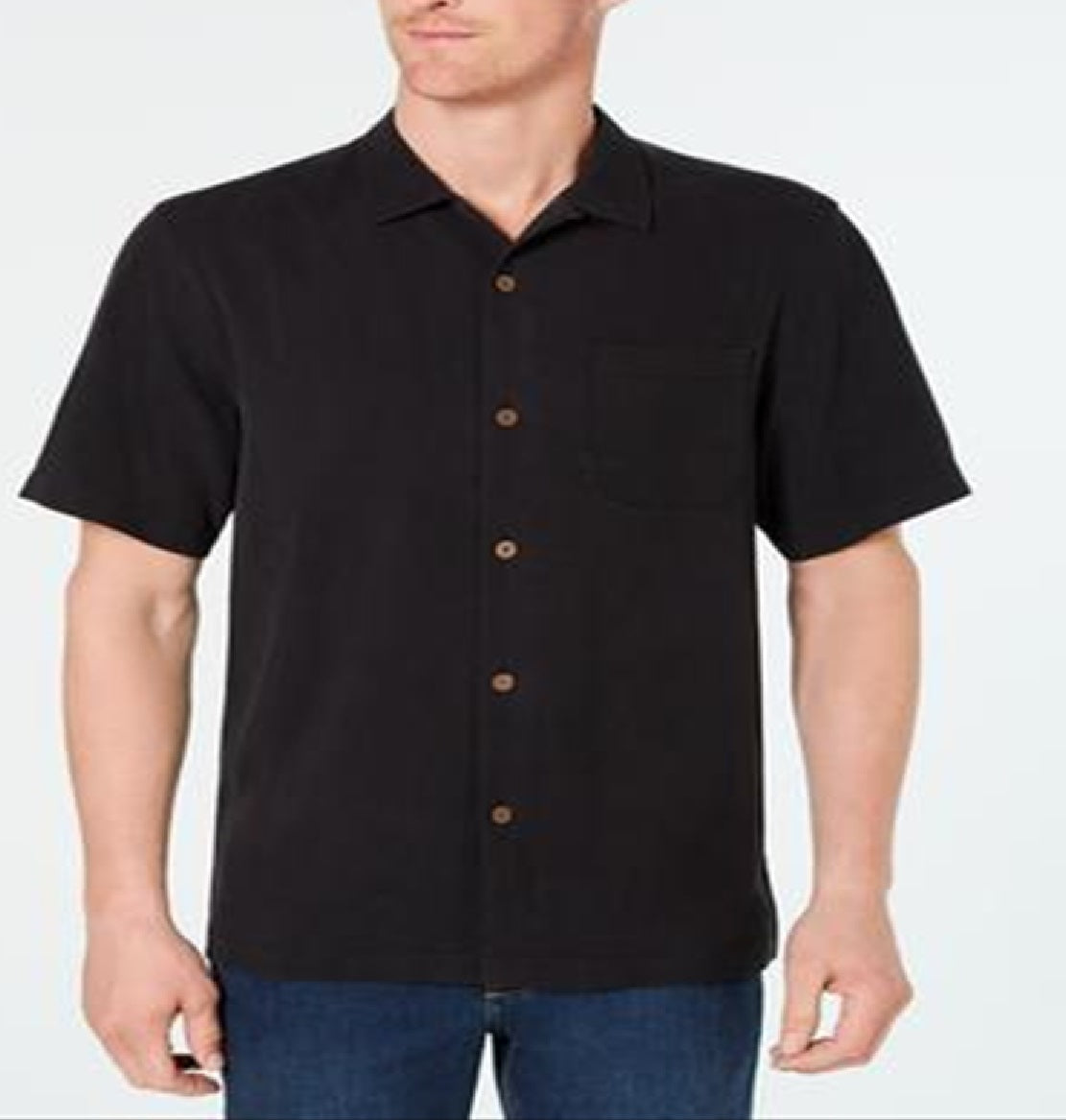 Tommy Bahama Men's Weekend Tropics Silk Shirt Black Size L