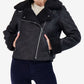Sebby Junior's Faux Shearling Moto Coat Black Size Small