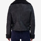 Sebby Junior's Faux Shearling Moto Coat Black Size Small