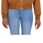Sebby Junior's Faux Trim Hooded Bomber Jacket Brown Size Small