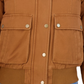 Sebby Junior's Faux Trim Hooded Bomber Jacket Brown Size Small