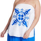 ELOQUII Women's Plus Size Embroidered Column Top - 18, Jet Stream