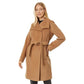 Michael Kors Womens Belted Wool Wrap Coat Camel
