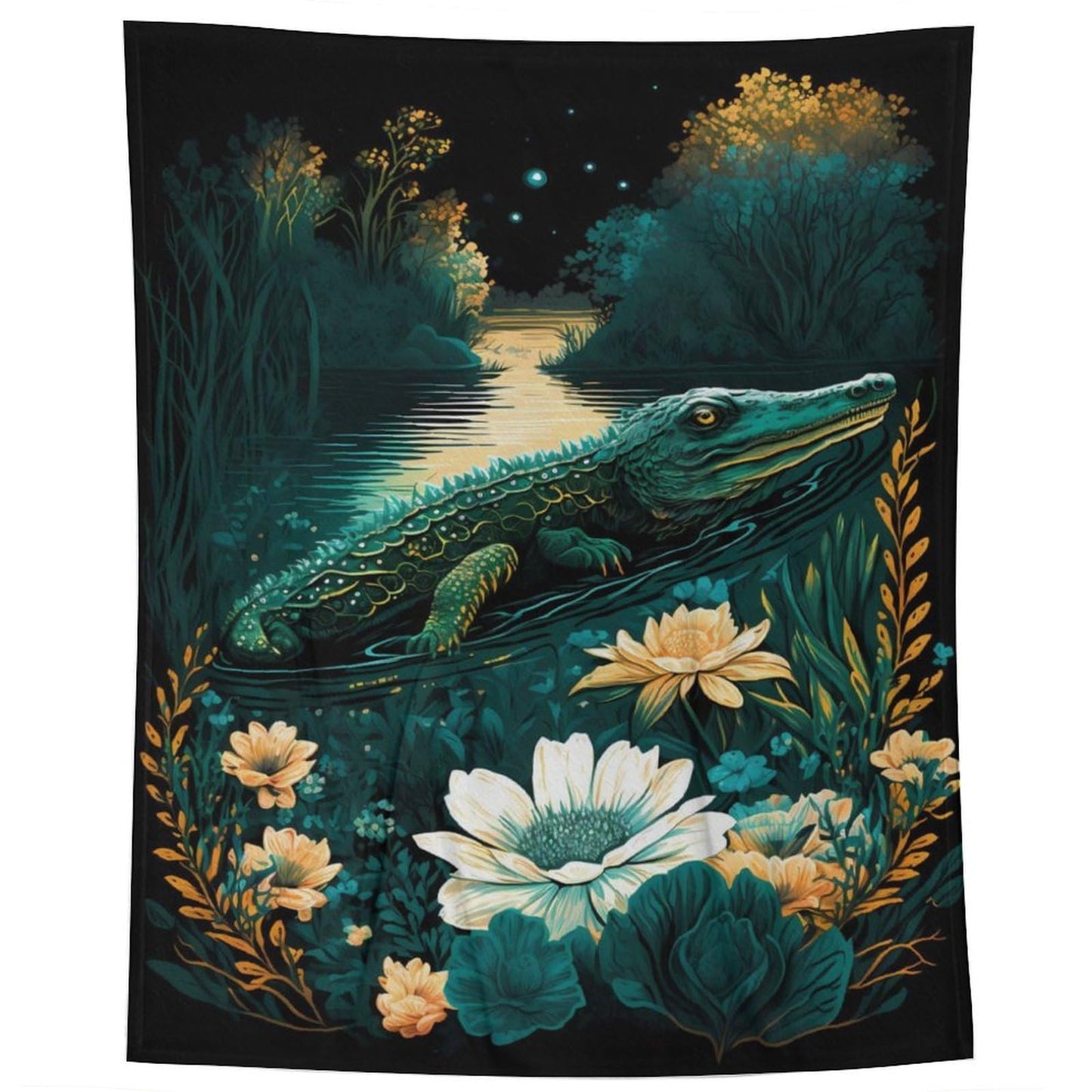 SIBREA Crocodile Design Flannel Blanket  Super Soft  Cozy