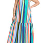 ELOQUII Women's Plus Size Multi Stripe Trapeze Maxi Dress - 20, Casetta Stripe