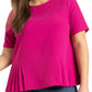 ELOQUII Women's Plus Size Pleated Hem Top - 20, Festival Fuchsia