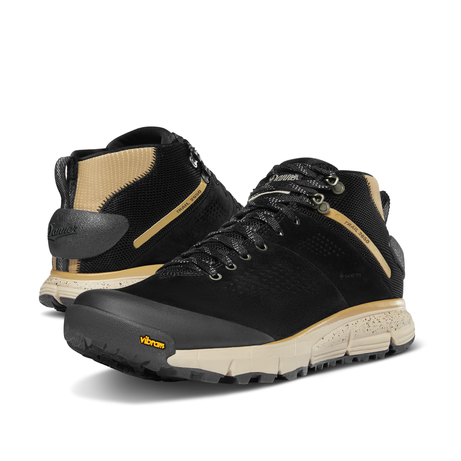 Danner Trail 2650 Mid GTX Waterproof Hiking Shoes for Men Black Khaki