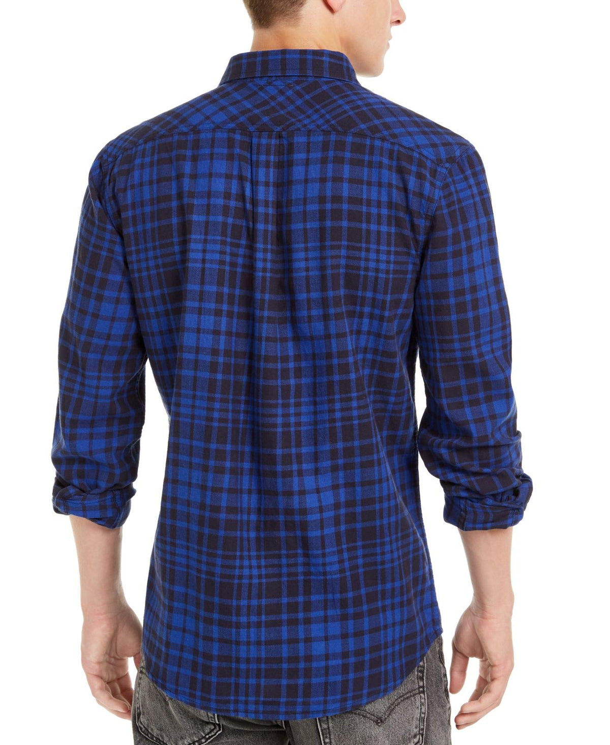 Levi's Mens Flannel Plaid Button-Down Shirt Blue XL