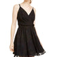 You Wish AS Womens Black Low Back Polka Dot Spaghetti Strap V Neck Micro Mini Trapeze Evening Dress Size 3