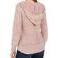 American Rag Juniors'' Mixed Knit Pullover Hoodie Pink Size Small