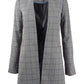 Calvin Klein Women's Collarless Plaid Topper Jacket (10, Tin/Black)