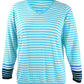 Tommy Hilfiger Womens Plus Striped V-Neck Pullover Sweater Blue 0X