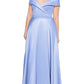 Xscape Womens Light Blue Off Shoulder Zippered Fit and Flare Evening Dress Plus 20W
