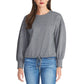 RACHEL Rachel Roy Womens Elizabeth Bishop Sleeves Metallic Sweater Gray S