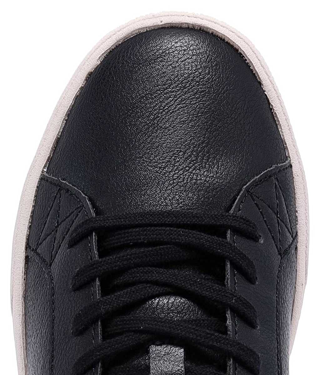 womens-black-vegan-leather-sneakers