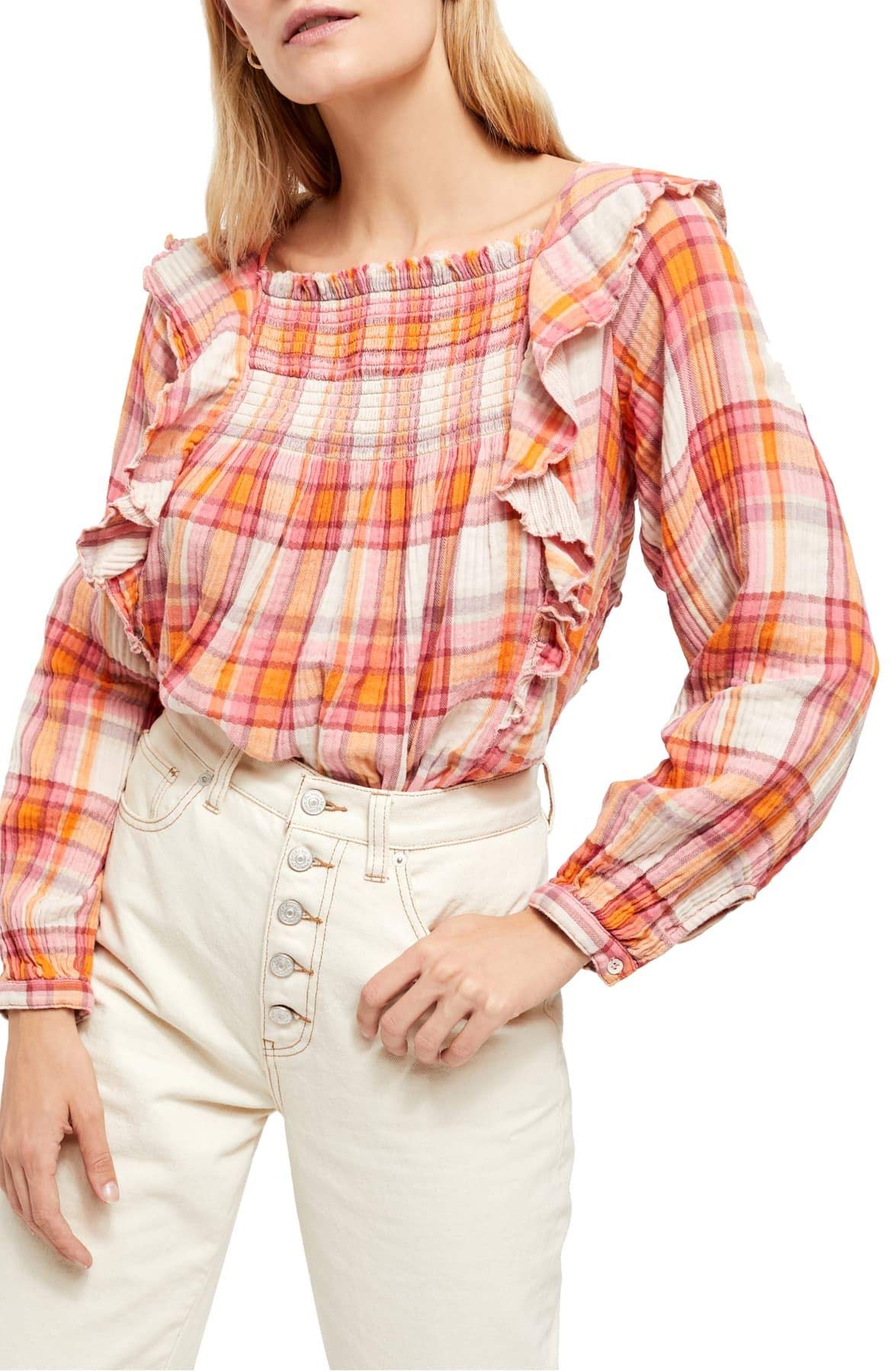 free-people-womens-siena-plaid-pullover-blouse-multicolor-large