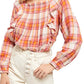 Free People Women's Siena Plaid Pullover Blouse (Multicolor, Large)