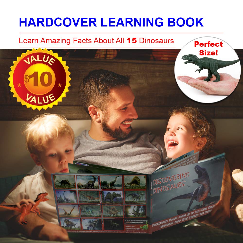 15 Dinosaur Figures & Book Set