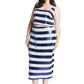 ELOQUII Women's Plus Size Sequin Striped Midi Skirt - 18, Navy and White Stripe
