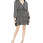 Leyden Womens Mini Surplice Mini Dress Black L