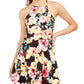 Speechless Womens Floral Halter Fit & Flare Dress Black 11