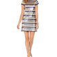 Vince Camuto Women's Sequined Striped Bodycon Dress (10, Navy/Gold)