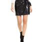 Leyden Womens Animal Mini Wrap Skirt Black S