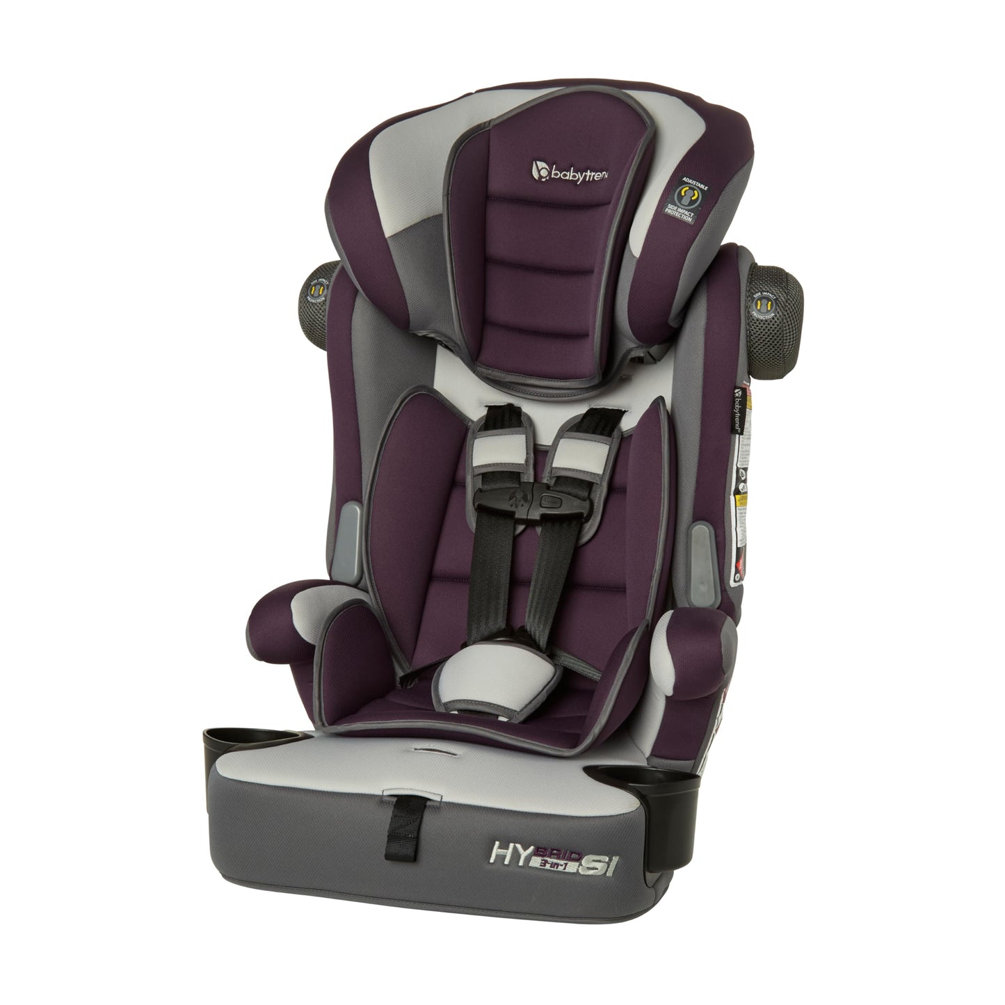 Baby Trend Hybrid SI 3in1 Combination Booster Seat Dash Plum  SideImpact Protection 3Stage Growth Design Adjustable Headrest Cushioned Comfort