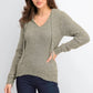 Crave Fame Juniors' Marled Fuzzy Pullover Hoodie Green Size Medium