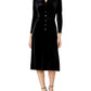 Anne Klein Women's Velvet Long Sleeve Button Down Dress