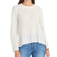 Rachel Roy Womens Beige Long Sleeve Crew Neck Tunic Top Size M