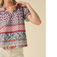&Merci - Paisley Print Flutter Sleeve Top Final Sale
