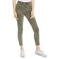Indigo Rain Juniors' Leopard-Print Cropped Skinny Jeans (3, Green)