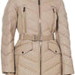 Michael Kors - Logo Leopard Belted Hood Puffer Coat
