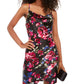 BCX Womens Juniors Floral Print Short Mini Dress Black 3