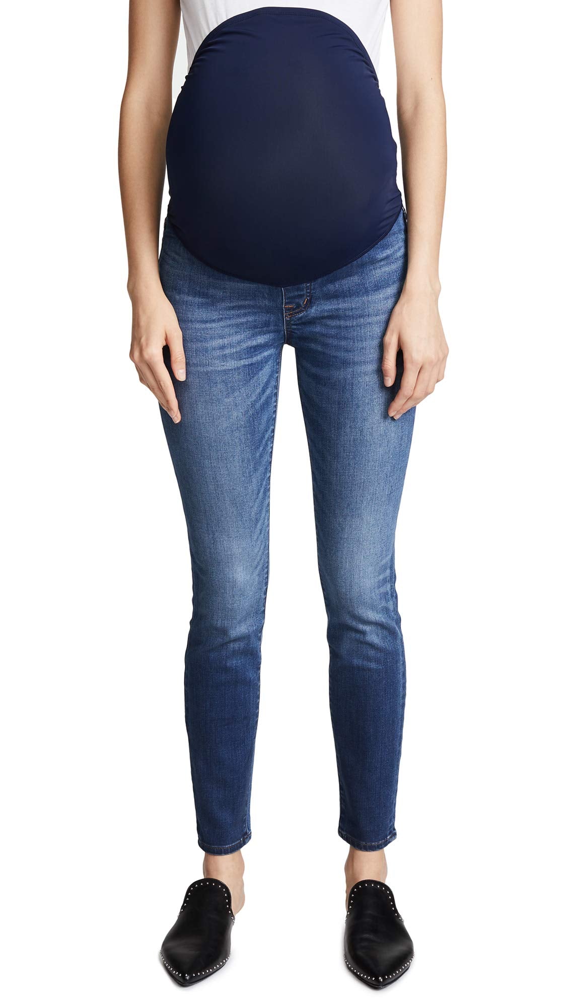 Madewell Women's Maternity Over-The-Belly Skinny Jeans, Danny Wash, Blue, 24