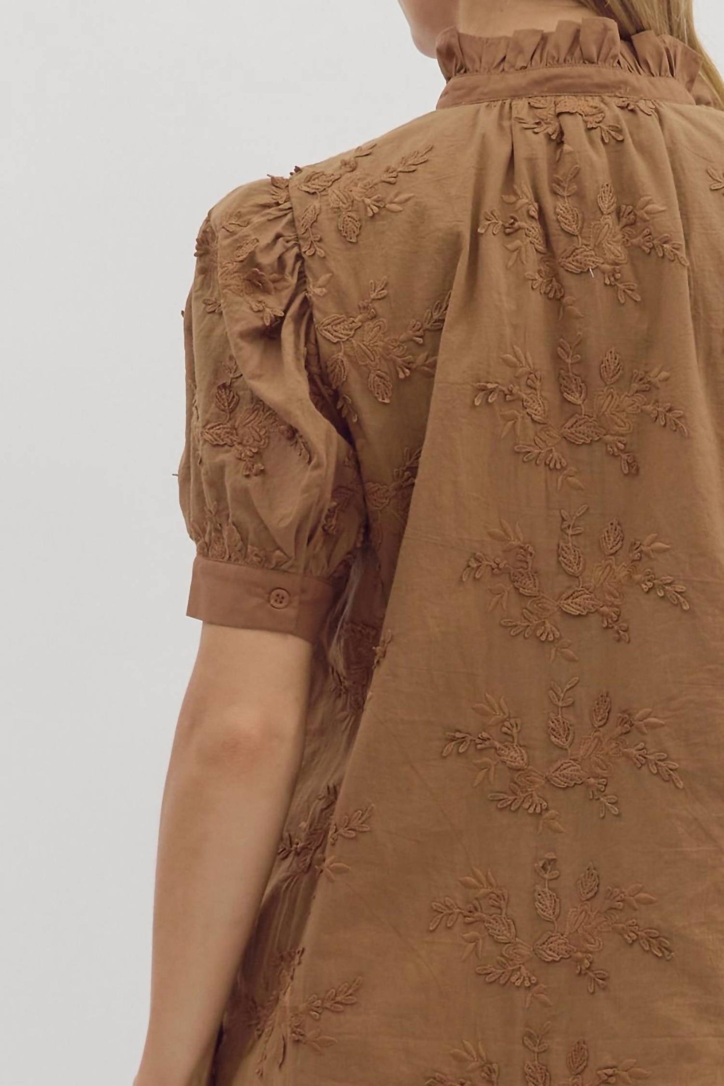 Entro - Graceful Blooms Embroidered Dress
