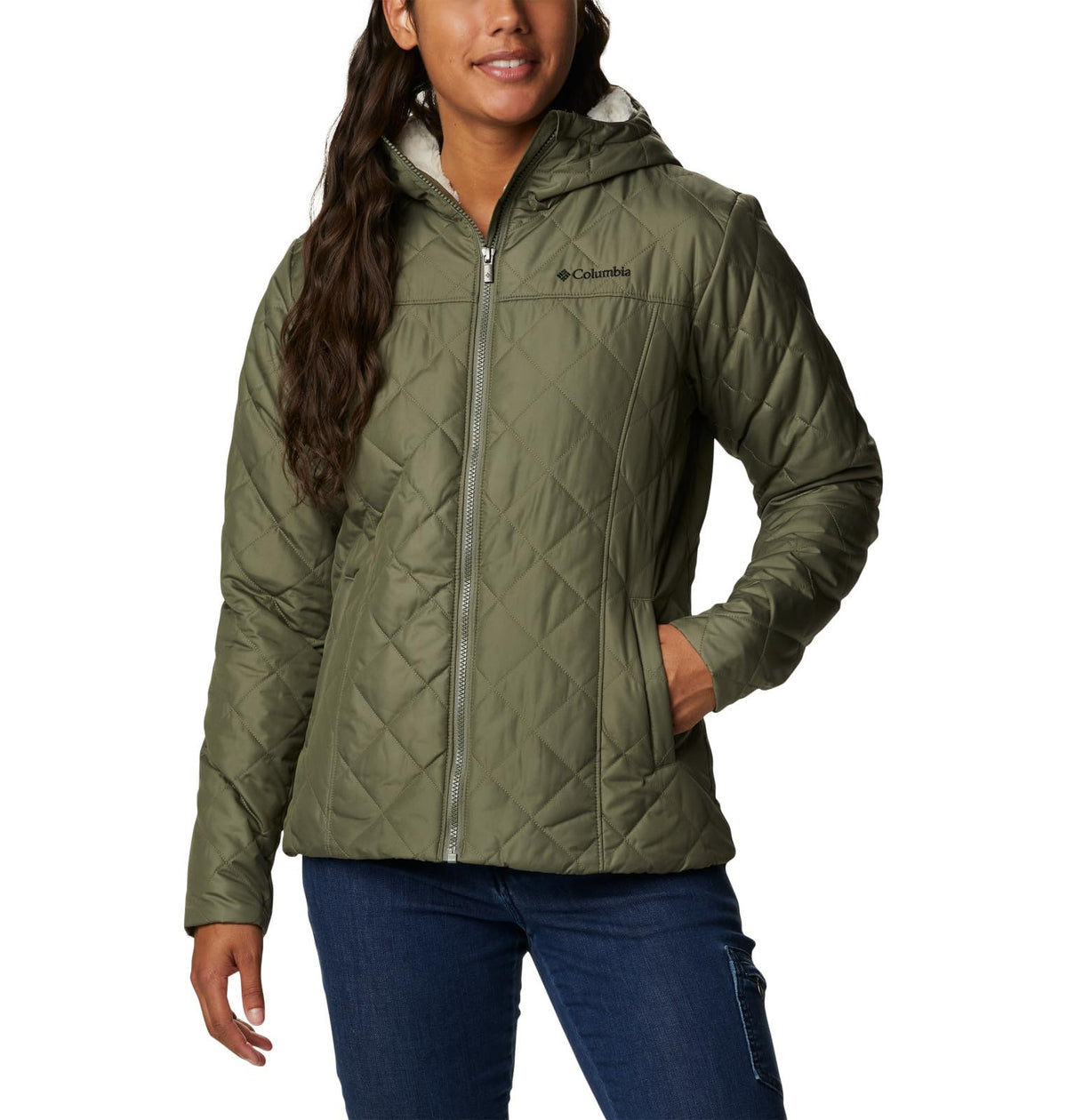 Columbia Womens Copper Crest Hooded Jacket Stone Green 3X Plus