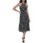 KARL LAGERFELD Paris Womens Midi Dress Black Soft White Size 16