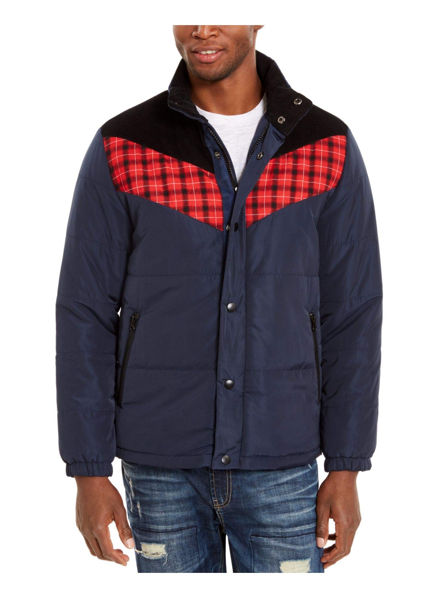 American Rag Mens Brady Winter Cold Weather Puffer Jacket Navy M