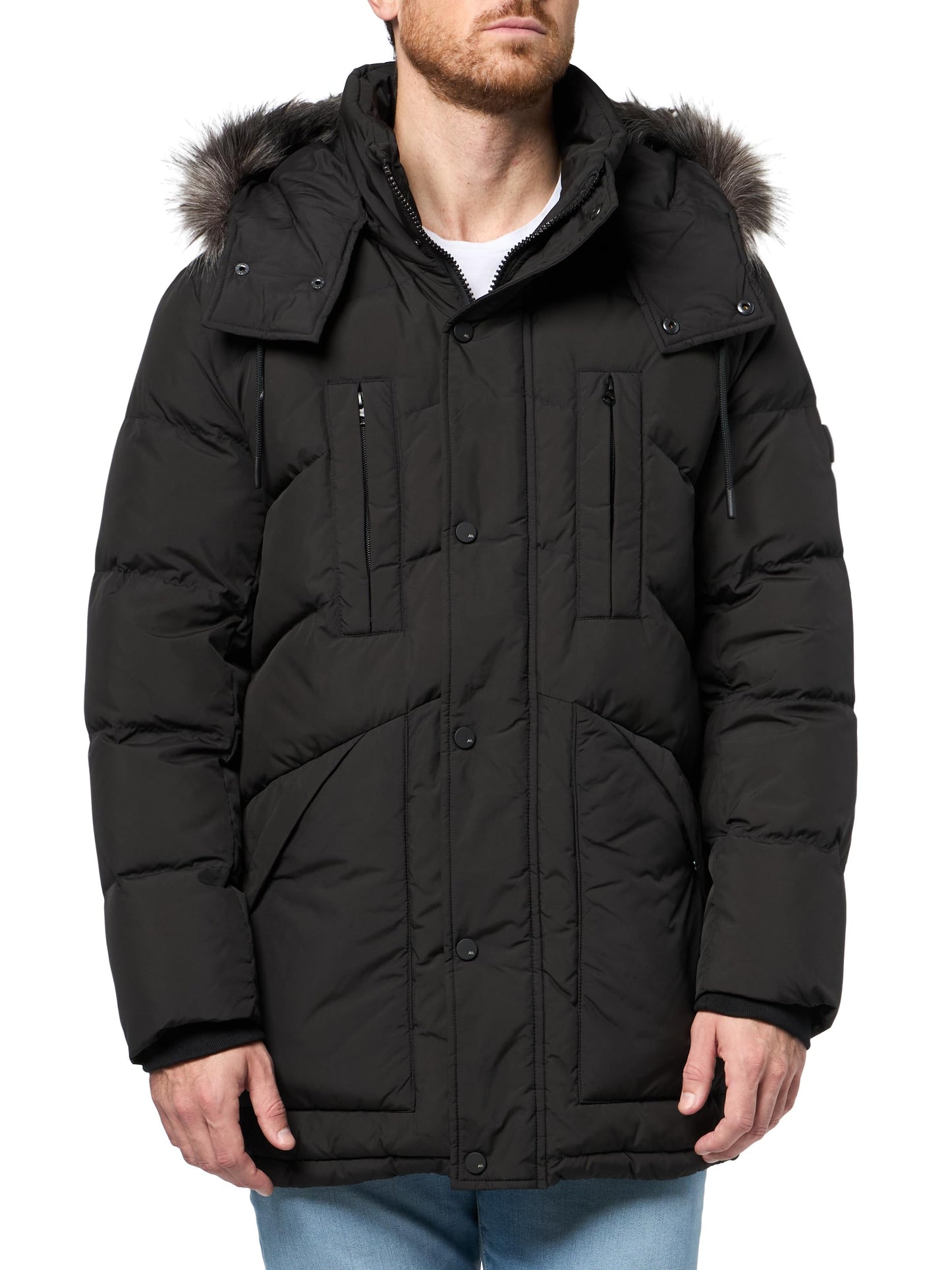 Andrew Marc Men's Outerwear Down Puffer Jacket, Black, XX-Large